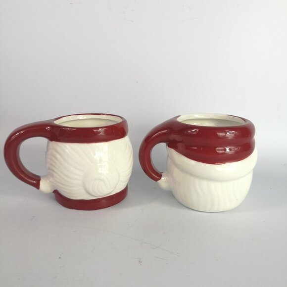 Pottery Barn Santa And Mrs. Clause Mugs 3d Christmas Vintage Inspired Cups - Picture 6 of 10